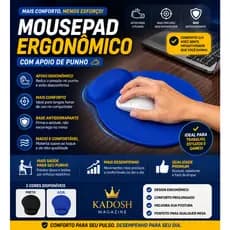 Mousepad Ergonômico com Apoio de Punho Antiderrapante Confortável Escritório Gamer