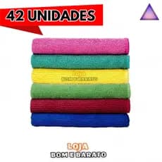 KIT com 18/30/42 Panos limpeza Toalha 30x30cm Microfibra multiuso Toalha Mágica Carro