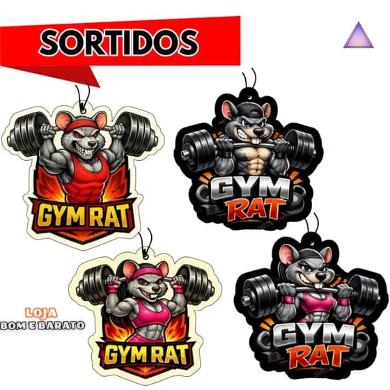 Kit Aromatizantes Automotivo GYM RAT Academia | Cheirinho para Carro Fitness 4/8/16 UNIDADES - Bom e Barato