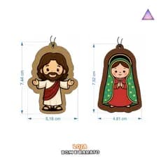 Combo Divino: Kit 4, 10 ou 15 UNIDADES Cheirinhos de Carro Jesus & Maria SORTIDOS –Aromatizante veicular