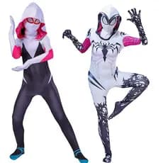 2-12 anos de idade meninas Gwen cosplay traje moda confortável Bodysuit
