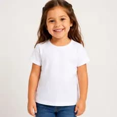 Blusa Camiseta Básica Feminina Infantil Manga Curta 100% Algodão Tam 02 ao 12