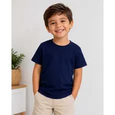 Camiseta Infantil Menino Manga Curta 100% algodão 2 ao 12 anos - Azul Marinho