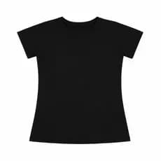 Blusa Camiseta Básica Lisa Feminina Infantil Manga Curta 100% Algodão Preta Tam 02 ao 12
