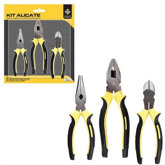 Kit 3 Alicates Ferramenta - Alicate Universal  - De Corte  - De Bico