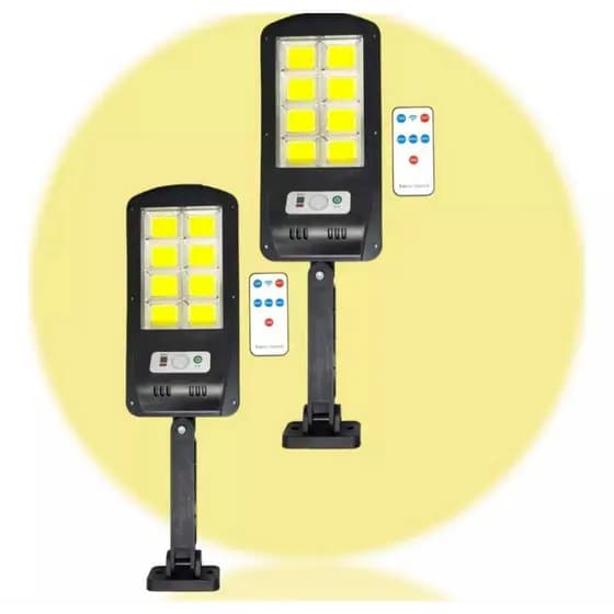 Luminária Solar Luz De Led Com Sensor De Presença E Controle Para Poste Parede
