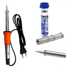 Kit Com Ferro De Solda Soldar Soldador + Estanho