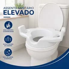Assento Sanitário Elevado Soft Comfort Sit 3 Com Alças Para Segurança 12cm