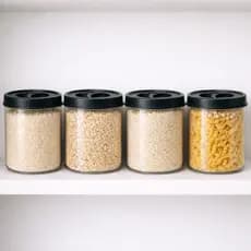 4 Potes Mantimento 6 Litros Tampa Rosca Pote Redondo Transparente Erca BPA FREE Arroz Feijão Cereais