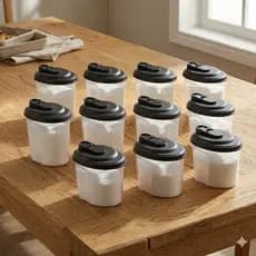 Kit 12 Açucareiro Farinheira 700ml Pote Plástico BPA FREE Tampa Bico Dosador Achocolatado Grãos