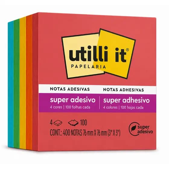 Post-it Diversao 76mm X 76mm 4 Blocos De 100 Folhas cada Bloco de Anotações Colorido