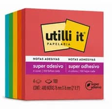 Post-it Diversao 76mm X 76mm 4 Blocos De 100 Folhas cada Bloco de Anotações Colorido