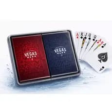 Baralho Duplo Vegas 2 Jogos 54 Cartas 100% Plastificado Com Estojo Plástico Para Truco Poker Caxeta