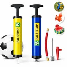 Kit 2 Bombas De Ar Manual Com Agulha Mangueira E Bico Bola Futebol Vôlei Basquete Boia