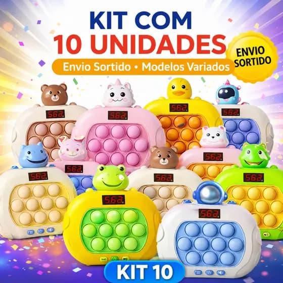 Kit 10 Fast Push Game Pop It Eletrônico Anti Estresse Infantil Envio Sortido Presente Festa