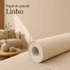 Papel de Parede Tons de Linho Autoadesivo Fácil Aplicação 45cm Lavável Rolo 10m Estilo Moderno