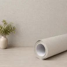 Papel de Parede Linho Palha 45cm x 5m Autoadesivo Lavável Textura Linho Sala Quarto Decorativo
