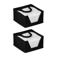 Kit 2 Porta Guardanapos Rattan Plástico Resistente