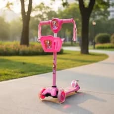 Patinete Infantil 3 Rodas Luz LED Som Dobrável Equilíbrio Passeio Criança