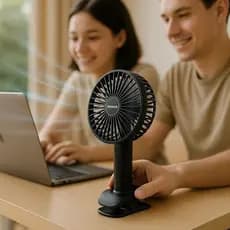 Ventilador Portátil Mesa Compacto Recarregável Refrescar Ambiente Escritório Quarto Verão Calor