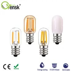 E12 E14 Mini Lâmpada Led T20 1W 2W Candelabro Edison Antiqua Retro Tubular De Filamento Branco Quente 220V Noturna Decorativa Regulável Para Casa