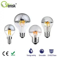 Criativo E14 E27 Lâmpada Edison LED Cromada Prata G45 G95 4W 6W De Filamento Regulável Vintage 2700K Iluminação Decorativa Branca Quente Para Casa