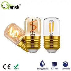 E27 Led Edison Bulb 220V 1W Bulbos Vintage Mini Tube Lâmpadas De Filamento Retro Antigo Decoração Iluminação Noturna Com Tinta De Ouro Transparente Branco Quente