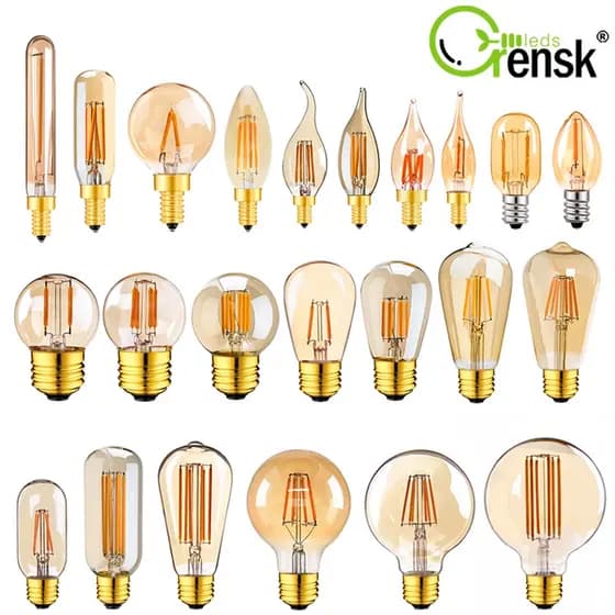 Vitange E12 E14 E27 Lâmpadas LED Edison 1W 2W 3W 4W 6W 8W Lâmpada De Filamento C7 T22 C35 A19 G40 G80 ST45 ST64