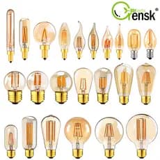 Vitange E12 E14 E27 Lâmpadas LED Edison 1W 2W 3W 4W 6W 8W Lâmpada De Filamento C7 T22 C35 A19 G40 G80 ST45 ST64