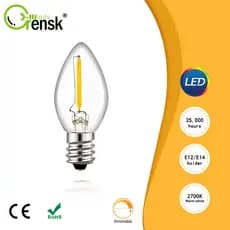 E12 E14 Retro ​ Lâmpada LED 220V C7 Vela De Vidro 0.5W De Filamento De Economia De Energia Mentol Lampu