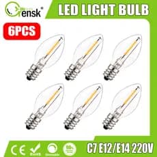 6 Pacotes De Lâmpada Edison Vintage LED Regulável Para Candelabros C7 0.5 W 220 V E12 E14 90 % Temperada Economizadora D