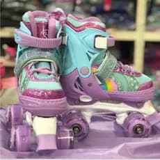 Patins 4 Rodas Sereia Com Luz De Led E Glitter Top Patins Menina Menino