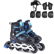 Patins Roller Inline Ajustável Com Luz De Led Com OU SEM Kit Proteção Várias Cores E Tamanhos Promoção
