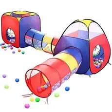 Toca Túnel 4 Em 1 Colorida Tenda Barraca Infantil Cabana Top
