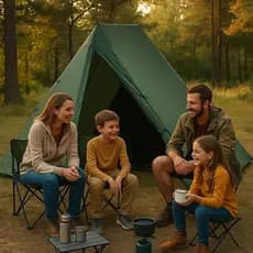 Barraca Camping Canadense Verde 5 Pessoas Familiar Impermeável Resistência Outdoor Acampamento
