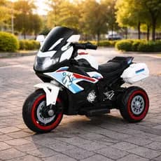 Moto Elétrica Infantil Até 30kg Branca Esportiva Radical Potente Bateria 6V Música Som Buzina Farol