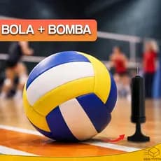 Bola de Volei Nº5 Com Bomba de Encher Ar Quadra Praia Areia Voleibol Profissional Adulto/Infantil