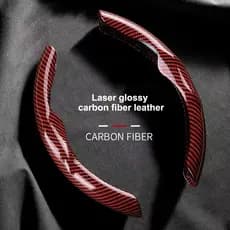Capa De Direção Multicolor À Prova De Suor Para Carros Padrão De Fibra De Carbono Couro Volante O/D Mulher Homem Decoração Automática