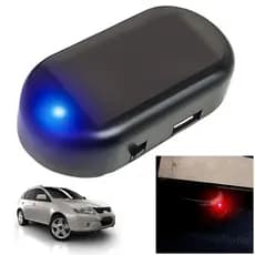 Luz De Segurança Falsa Para Carro Movido A Energia Solar , Azul/Vermelha , Alarme Simulado , Lâmpada De Imitação Piscant