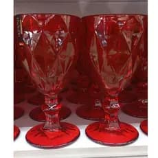 Taça Diamond Vidro Jogo de Taças com Diamante Bico de Jaca 340ml 260ml