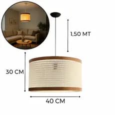 Luminaria De Teto Pendente Lustre Tamanho Medio Para Sala De Estar Rattan Moderno Decorativo