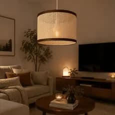 Pendente Lustre Tamanho Médio Sala De Estar Quarto Cozinha Moderno Ambiente Acolhedor Aconchegante