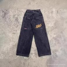 Y2K jeans roupas de rua Harajuku Hip-Hop Retro Punk bordado solto jeans masculino cintura alta larga