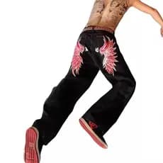 Casual Y2K gótico moda impressão Retro Hip Hop solto jeans calças de perna larga jeans de cintura alta