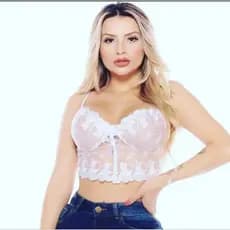 cropped de renda top faixa
