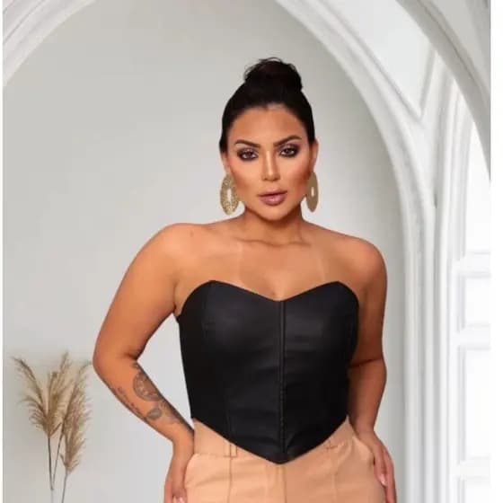 Cropped corset feminino Cropped courino Envio Rapido