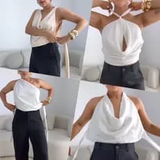 Blusa Amarrações Blogueira Fashion Moda