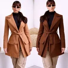 Casaco sobretudo feminino lã Batida para o inverno