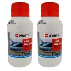 Kit 2 Limpa Parabrisa Wurth 100ml Fluido Detergente Liquido Limpeza de Vidro Carro Automotivo