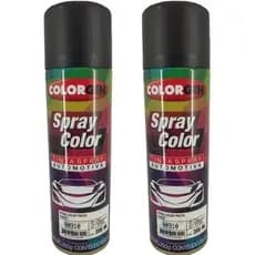 2 Tinta Spray Automotivo Preto Fosco Color Colorgin 300ml